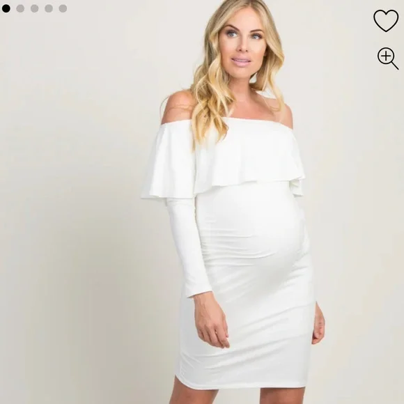 white fitted maternity dress BUMPSUIT main image 1